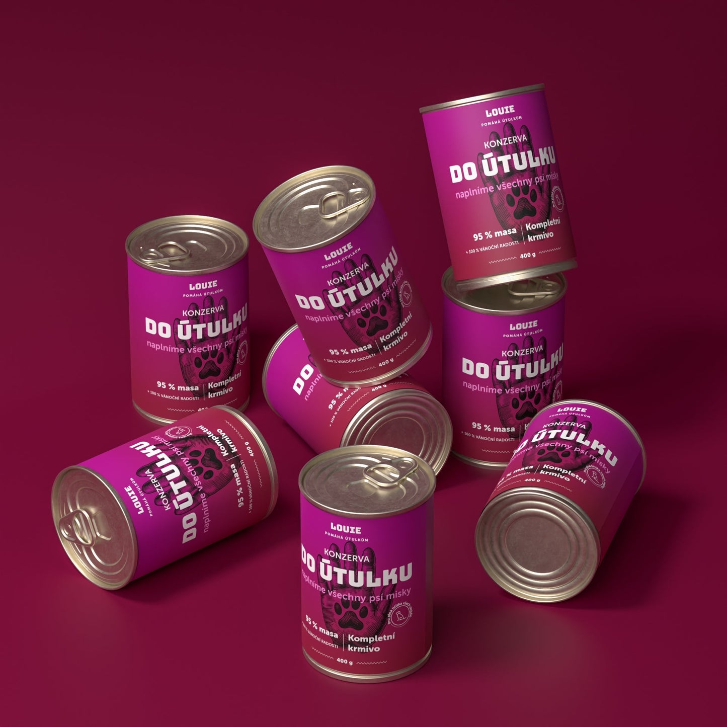 Balíček do útulku 16 ks, 400 g - LOUIE pomáhá útulkům