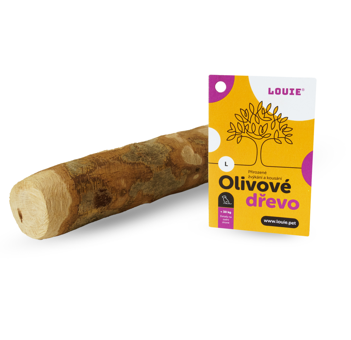 Přírodní kousací olivové dřevo LOUIE - L