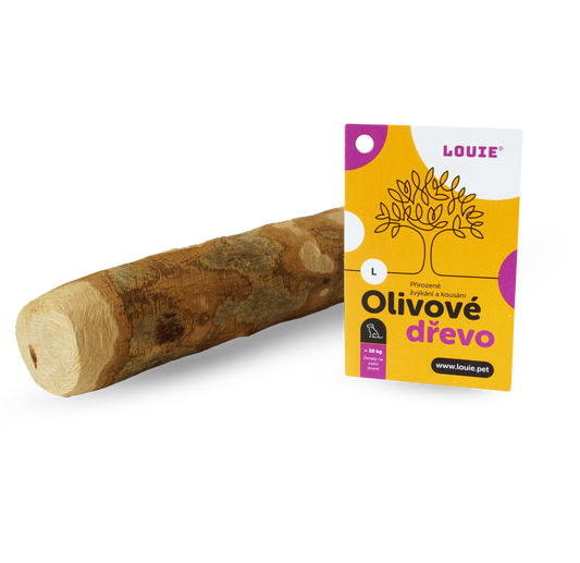 Přírodní kousací olivové dřevo LOUIE - L