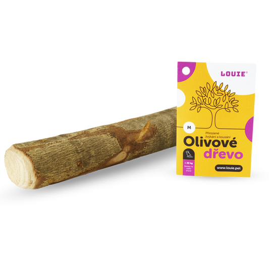 Přírodní kousací olivové dřevo LOUIE - M