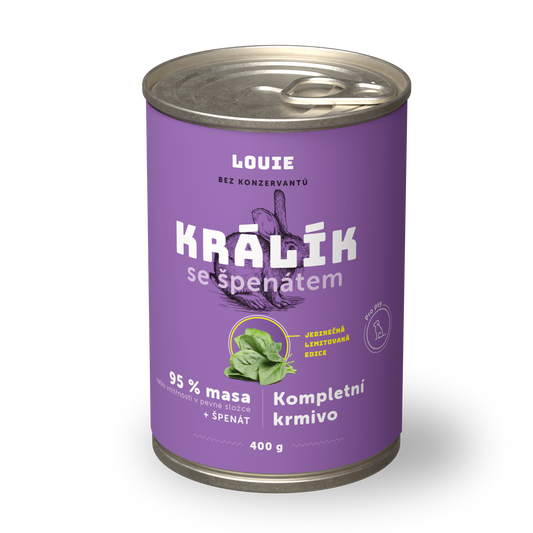 Králík s kuřecím a se špenátem 400g