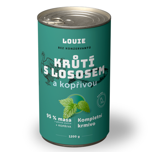 Krůtí s lososem a kopřivou 1200 g