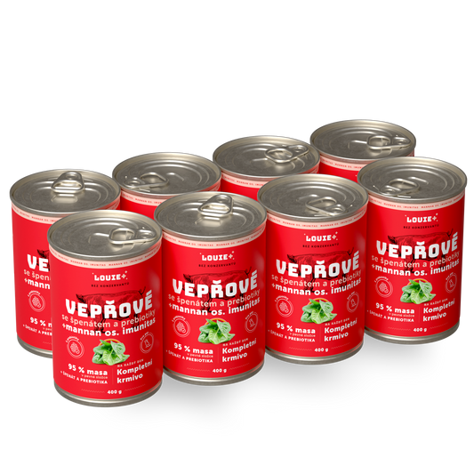 Výhodné balení 8 ks - Vepřové se špěnátem a prebiotiky 400 g